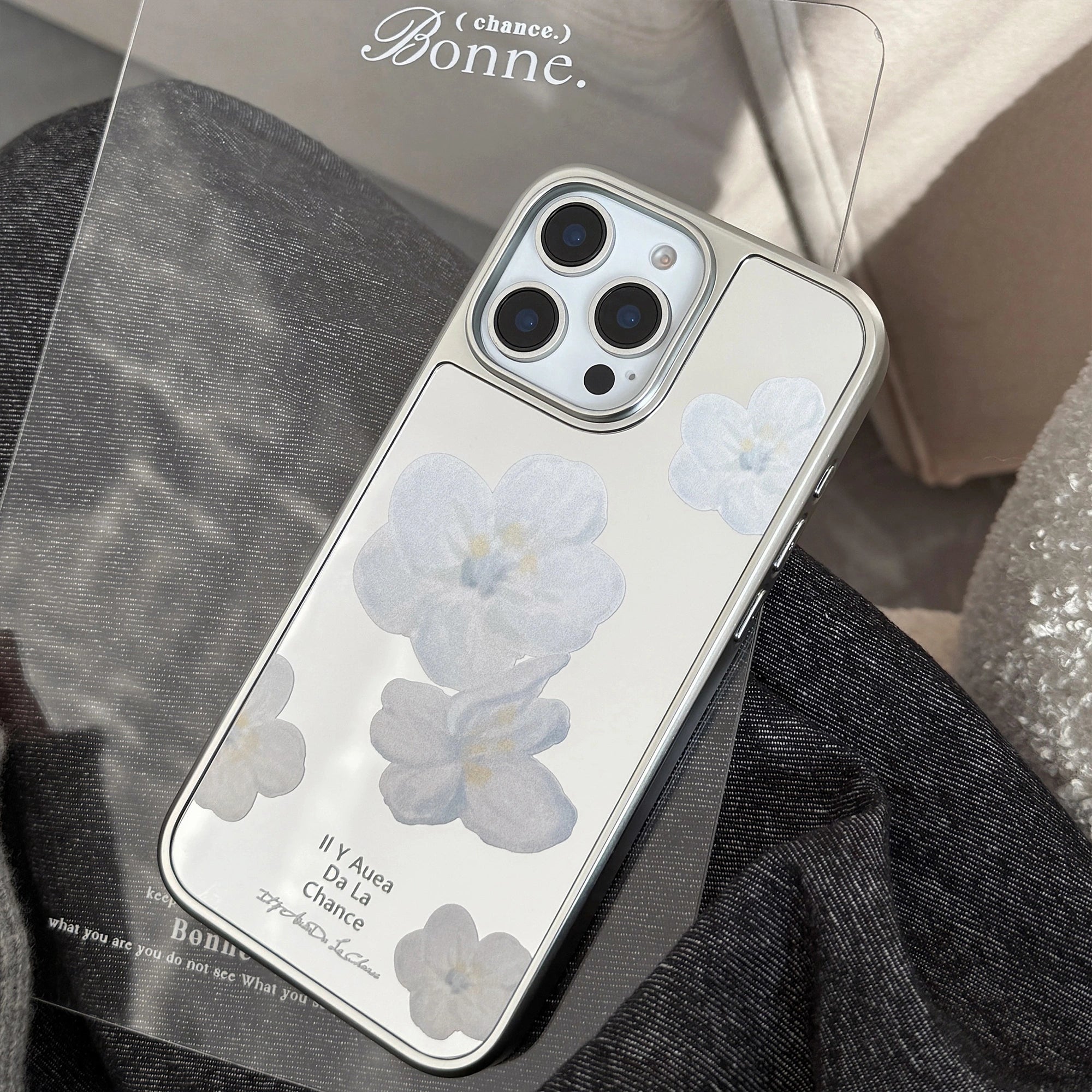 Soft Blue & White Florals - iPhone Case